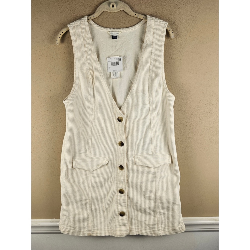 NWT American Eagle Womens Cream Corduroy Dress Small